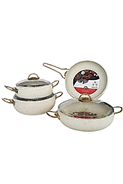 Leydi Elite Ivory 7 Parça Granit Tencere Seti