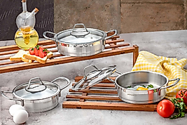 Evimsaray Luna 6 Parça Omlet Set Sade